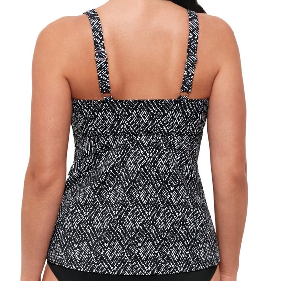 Swim Solutions Printed Triple Tier Tankini Top - Picture 10 of 10